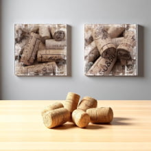 Três Rolhas de Vinho - Tela Decorativa 40x40 cm
