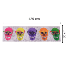 Caveiras Coloridas - Quadros Decorativo 129x30 cm