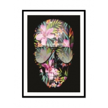 Caveira Floral - Poster com Moldura