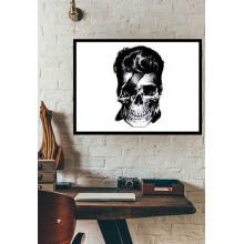 David Bowie Skull - Poster com Moldura