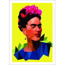 Frida Geométrica - Poster com Moldura