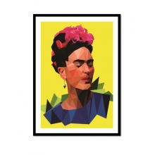 Frida Geométrica - Poster com Moldura
