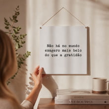 Exagero mais Belo - Quadrinho Minimalista 20x20 cm