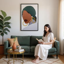 Afro Power I - Quadro Impresso em Lona Com Moldura 90x60 cm