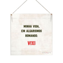 Algarismos Romanos - Quadrinho Minimalista 20x20 cm