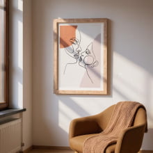 Faces em Linhas I - Quadro Decorativo Moderno