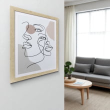 Faces em Linhas III - Quadro Decorativo Moderno