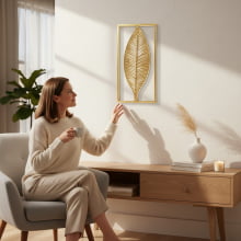 Folha Gold - Adorno de Parede em Metal