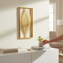 Folha Gold - Adorno de Parede em Metal