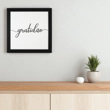 Gratidão - Quadro Com Moldura 20x20 cm