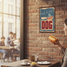 Hot Dog - Quadro Retrô 30x20 cm