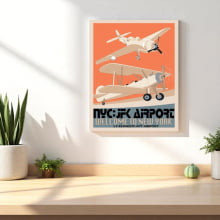 JFK Airport - Quadro Retrô 50x40 cm