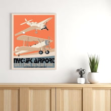 JFK Airport - Quadro Retrô 50x40 cm