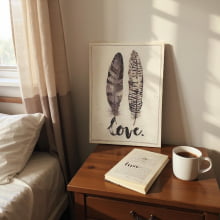 Love Feathers - Quadro Decorativo