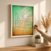 Peace - Quadro com Moldura e Vidro