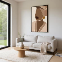 Afro Power IV - Quadro Impresso em Lona Com Moldura 90x60 cm