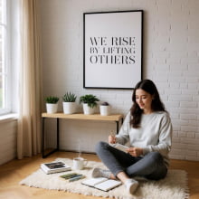 We Rise - Quadro Decorativo Moderno Minimalista Com Moldura