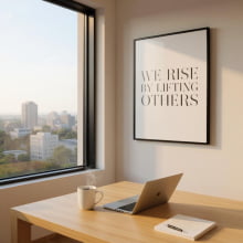 We Rise - Quadro Decorativo Moderno Minimalista Com Moldura