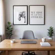 We Rise - Quadro Decorativo Moderno Minimalista Com Moldura 60x45 cm
