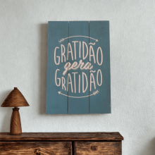 Gratidão - Quadro de Madeira Palet
