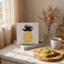 Abacaxi Good Vibes Only - Quadro em Azulejo