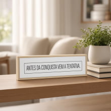 Antes da Conquista... - Quadro em Azulejo com Moldura em Madeira