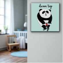 Panda Dream Trip - Quadro em Azulejo