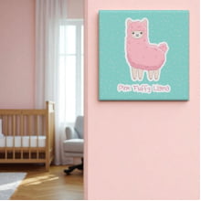 Pink Fluffy Llama Lhama - Quadro em Azulejo