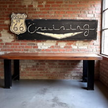 Cruising Route 66 - Painel Decorativo em Metal 65 cm