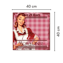 Eat Mom's Dinner (Pink) - Quadro Retrô 40x40 cm
