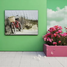 Bicicleta Vermelha - Tela Laqueada Decorativa 60cm