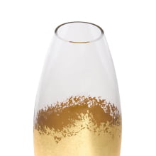 Aurum - Vaso em Vidro com detalhes em dourado