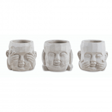 Budas - Kit com 3 Cachepots em Cimento