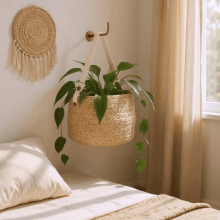 Cesta Baixa - Vaso em Cimento Com Alça Decorativa