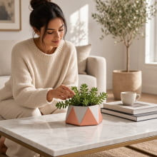 Copper Geometry - Cachepot Cimento e Cobre