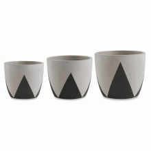 Coroa - Kit com 3 Vasos Em Cimento (P+M+G)