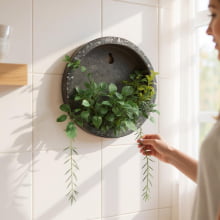 Florescer - Terrário de Parede em Cimento - Tamanho P