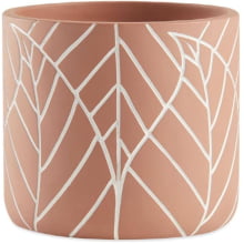 Folhas - Cachepot Rosa em Cimento - Tamanho G