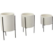 Kit Cachepots em Cimento P, M e G com suporte