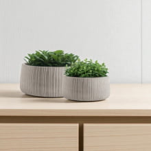 Duo Cânon - Kit Cachepots Baixos em Cimento 2 Peças (M+G)