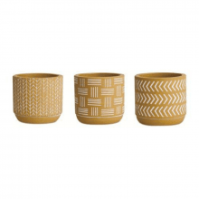 Linhas Étnicas - Kit Com 3 Mini Cachepots em Cimento