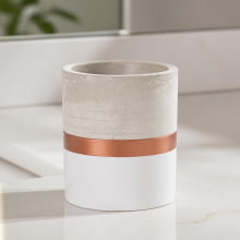 Metallo Duetto Branco e Cobre - Tamanho M - Vaso em Cimento