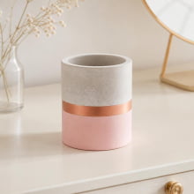 Metallo Duetto Rosa e Cobre - Tamanho M - Vaso em Cimento