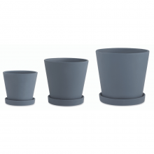 Minimalistas - Kit com 3 Vasos em Cimento Com Pratinhos (P+M+G)