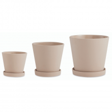 Minimalistas - Kit com 3 Vasos em Cimento Com Pratinhos (P+M+G)