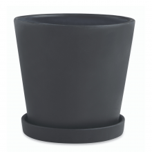 Minimalistas - Kit com 3 Vasos em Cimento Com Pratinhos (P+M+G)