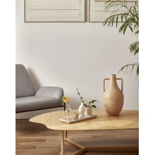 Boho Chic - Kit com 4 Vasos em Vidro e Bandeja em Madeira