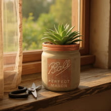 Perfect Mason - Cachepot Cimento e Cobre Tamanho M
