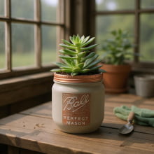 Perfect Mason - Cachepot Cimento e Cobre Tamanho P
