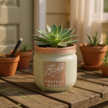 Perfect Mason - Cachepot Cimento e Cobre Tamanho P